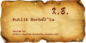 Kutlik Borbála névjegykártya