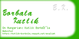 borbala kutlik business card